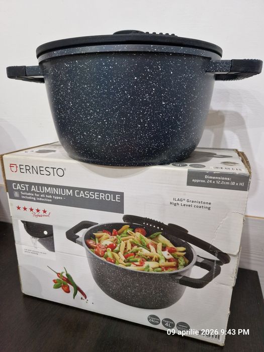 Oală 4L ,aluminiu cu învelis de granit