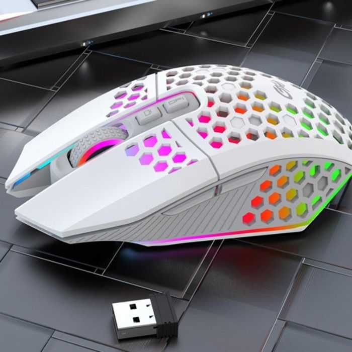 Mouse pentru gaming, Wireless, Alb/Negru