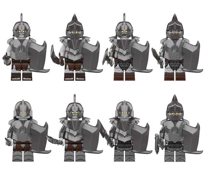 Set 8 Minifigurine tip Lego Lord of the Rings Orcs Army Warriors