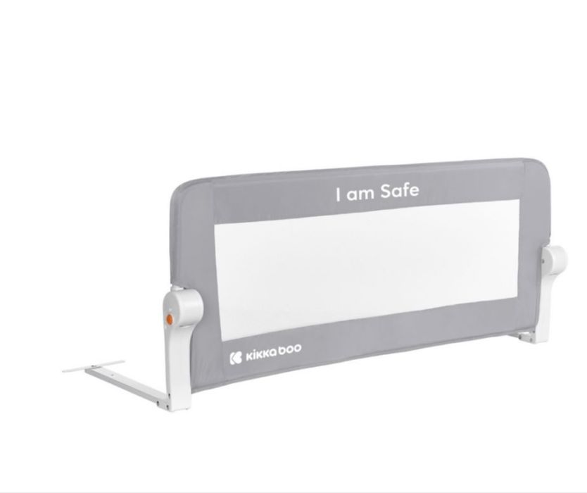 Предпазна преграда за легло KikkaBoo - I am safe, 102 cm, Grey