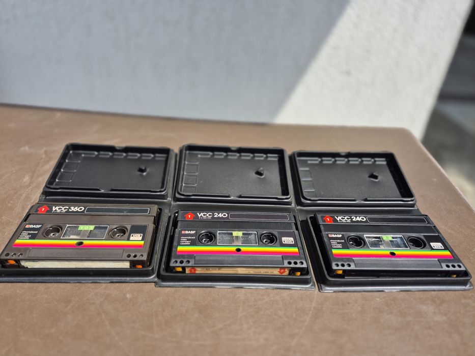Vând Lot 3 casete video VCC originale Basf made in Germany de 2x3h,2x2h 360,240