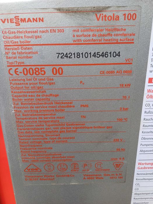 Centrala pe ulei uzat ars