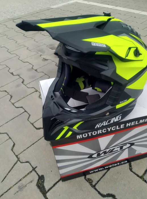 Кросова Каска за мотокрос, ендуро ATV, колело S-XL Black/Yellow
