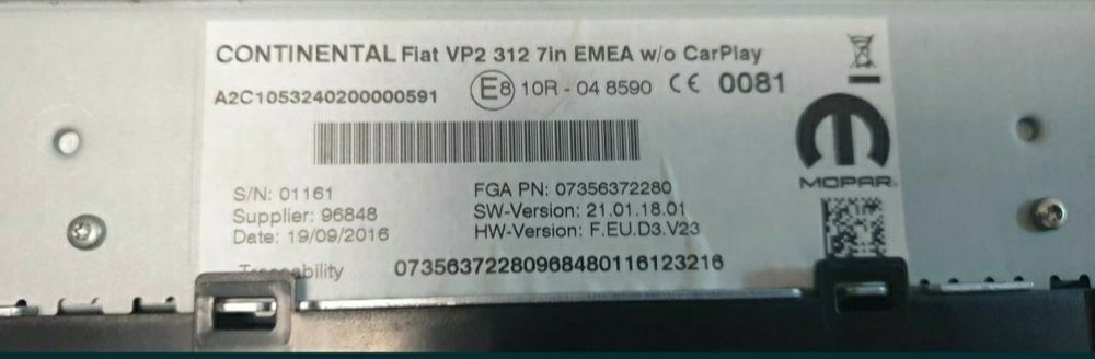 Super preț Navigație originală Fiat 500