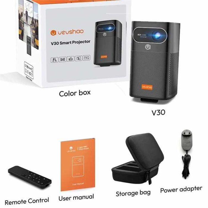 проектор BYINTEK V30 мобильный проектор  3D. Мощный,громкий звук,супер