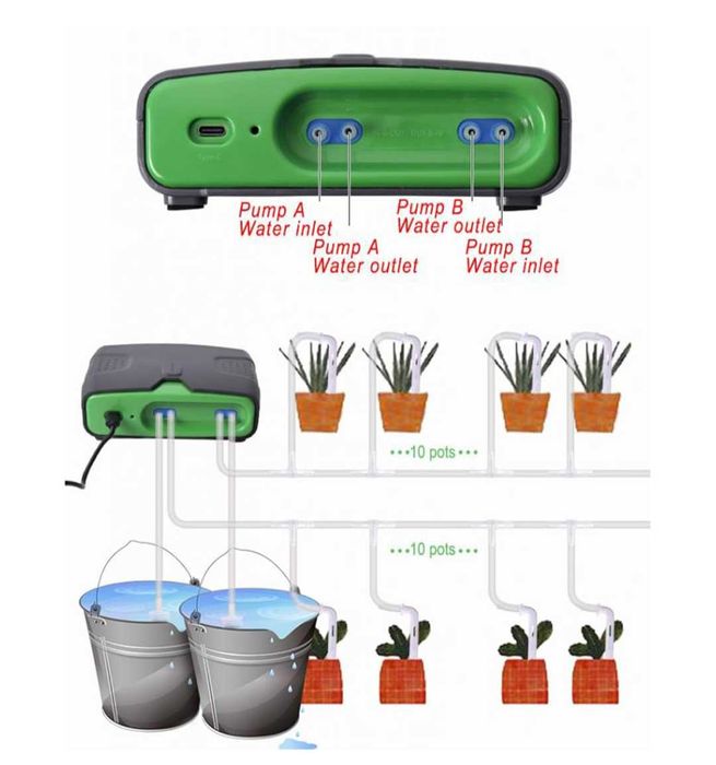 Комплект за автоматично капково напояване за 20 саксии, DIY WiFi