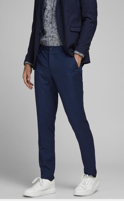 Jack & Jones pantaloni cu dunga Franco bleumarin
