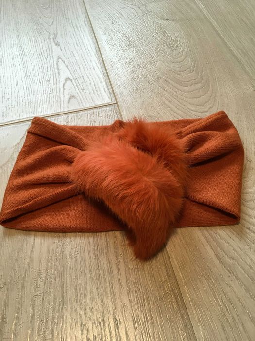 Лента за глава 3 цвята с естествен косъм заек