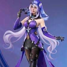 Аниме косплей лилава перука Honkai Star  high quality cosplay