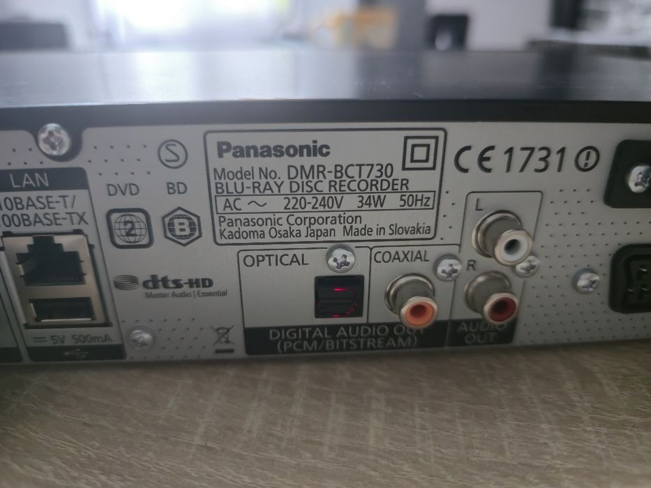 Blu-ray Recorder Panasonic DMR-BCT730, HDD 500GB, Tuner TV, 3D, 4K Upscaling