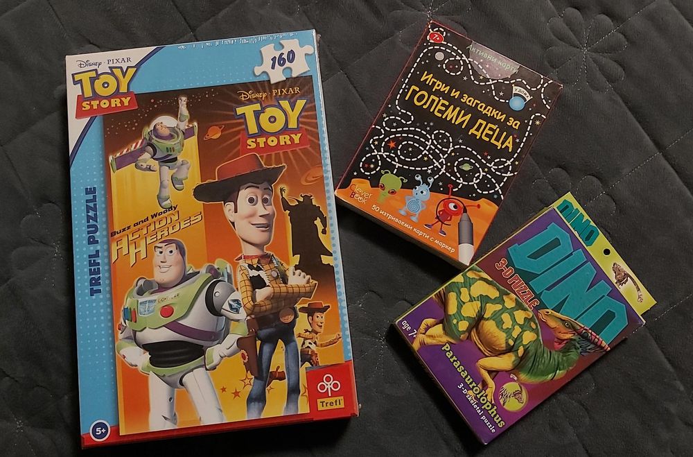 Нови детски играчки, пъзел, книжки