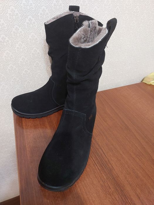 Зимние сапоги натуральная замша и мех