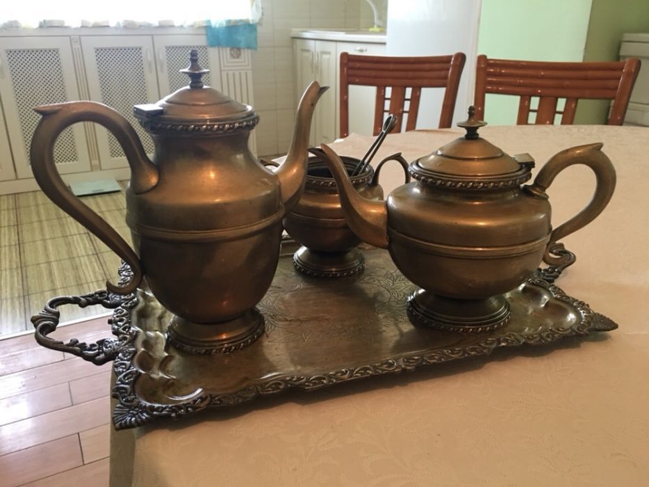 Антиквариат сервиз металл 19 век