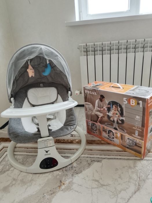 Детский шезлонг Pegas серый