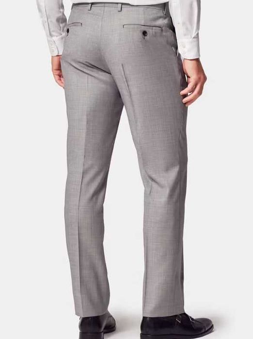 Costum slim 48 M doua piese Atelier Torino lana respirabila moale gri