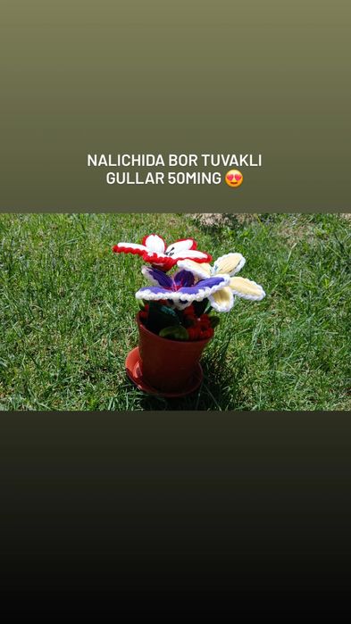 Qõlda tayyor yasalgan gullar 20 iyngacha chegirma