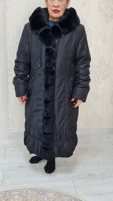 Пальто на заячьем подкладе с шиншилой