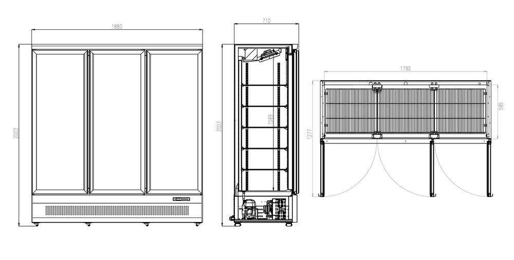 Vitrina Frigorifica Atom Maxi ECONOMIC / Danemarca / 190x76x203, NOU