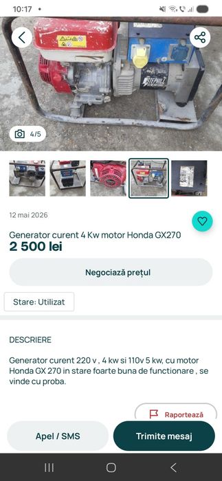 Vând Generator Honda sau Schimb cu Animale