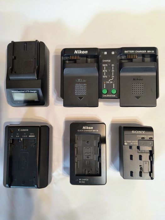 Incarcatoare acumulatori foto-video SONY, CANON,NIKON.