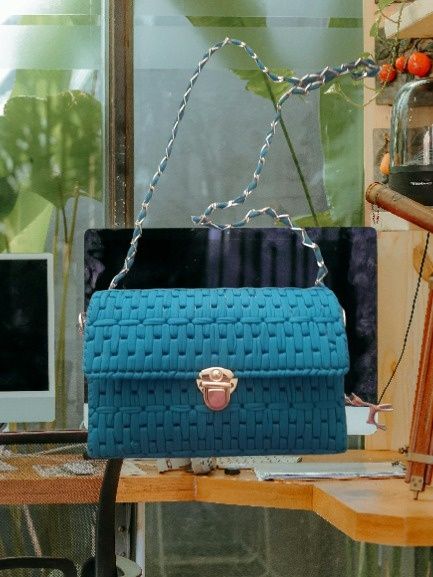 Geantă damă, canvas, handmade, căptușită