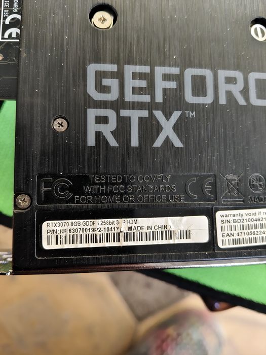 Продам видеокарты RTX 3070 RTX 2060