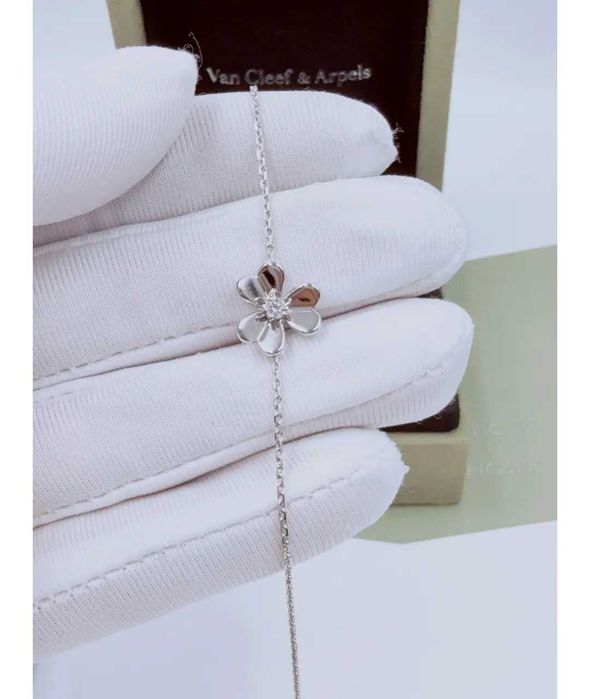 Дамска гривна ВАН КЛИФ И АРПЕЛС сребърна гривна с бяло злато, Frivole