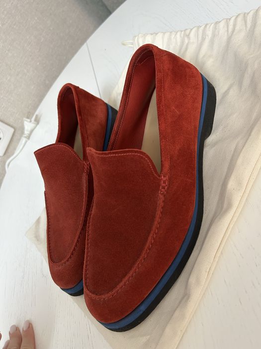 Pellettieri di Parma красные замшевые лоферы/мокасины.