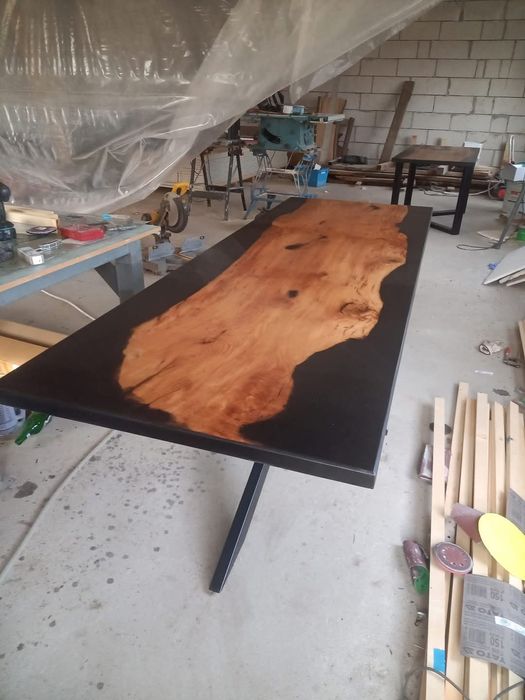 Masa stejar si rasina epoxidica 250x90cm 0