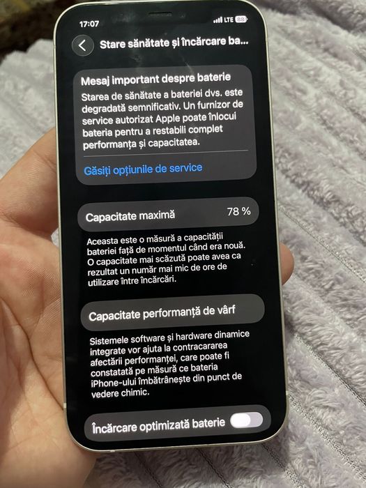 Iphone 12, alb, 64 gb fara uzuri, Face ID merge,