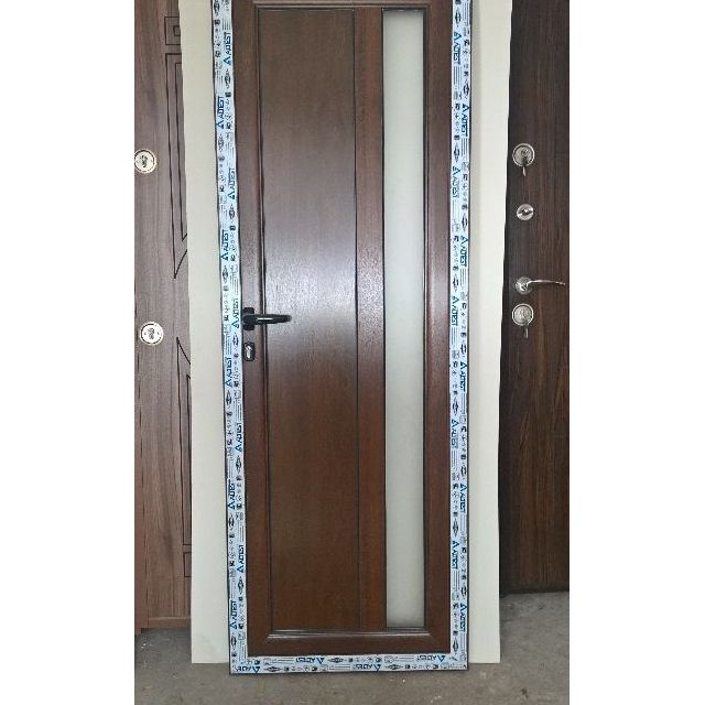 Алуминиева врата, врата за баня тъмен дъб