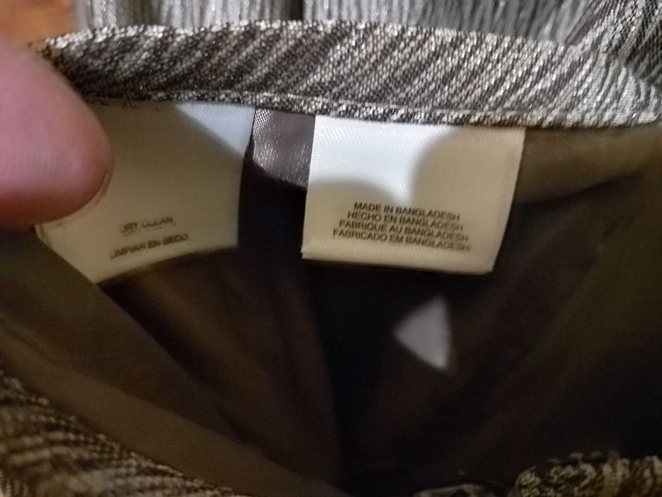 Дамски костюм пола, сребриста мола, S-M нов