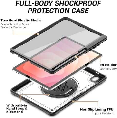 Нов Прозрачен калъф Galaxy Tab 10.9/11 360° стойка, държач за писалка