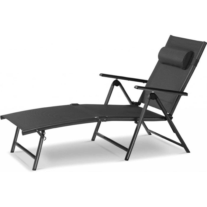 Сгъваем шезлонг за балкон и градина Алуминиев регулируем