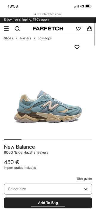 New balance 9060 marime 37 blue haze