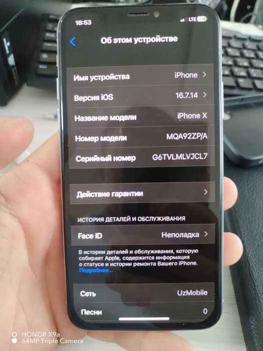 Iphone x 256GB xotira