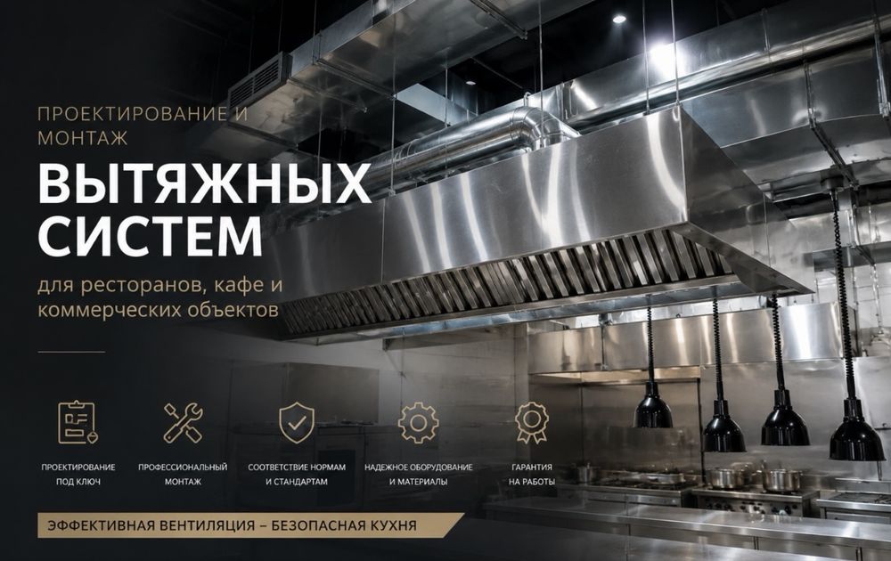 Монтаж вентиляции/вытяжек/мотор/гидро-фильтр