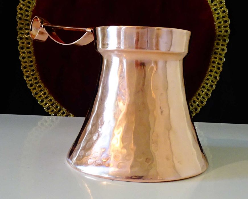 Медно джезве 650 мл.,дълга медна дръжка.