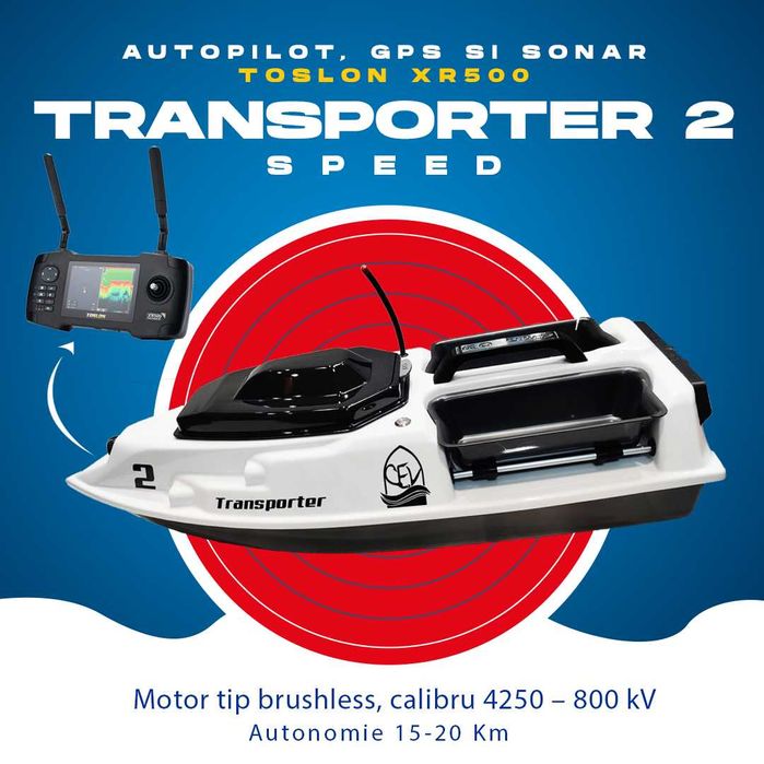 Barcuta cu autopilot GPS  si sonar Toslon XR500 - Transporter 2 Speed