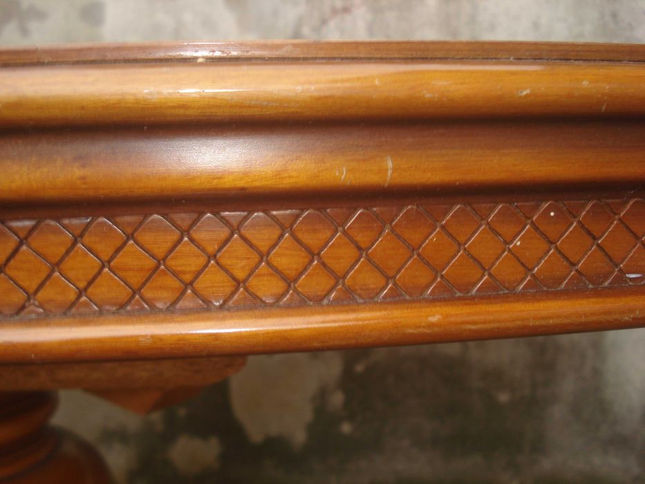 MASA ovala/rotunda vintage LUDOVIC lemn masiv lucrata manual ARTA