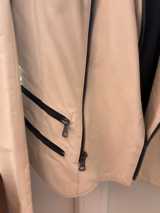 Geaca de piele naturala stil biker pentru femei