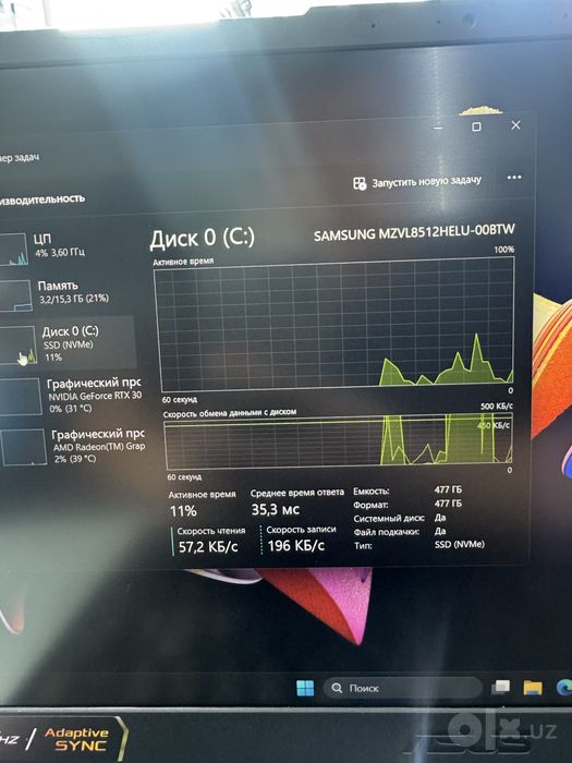 Asus Tuf r5-7535Hs 16/512/3050 4Gb 15.6 Ips 144Hz