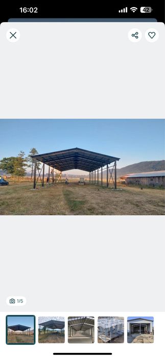 Vand hale metalice la comanda avem stoc 10 m x20 m x4 si 10 m x15 m x3