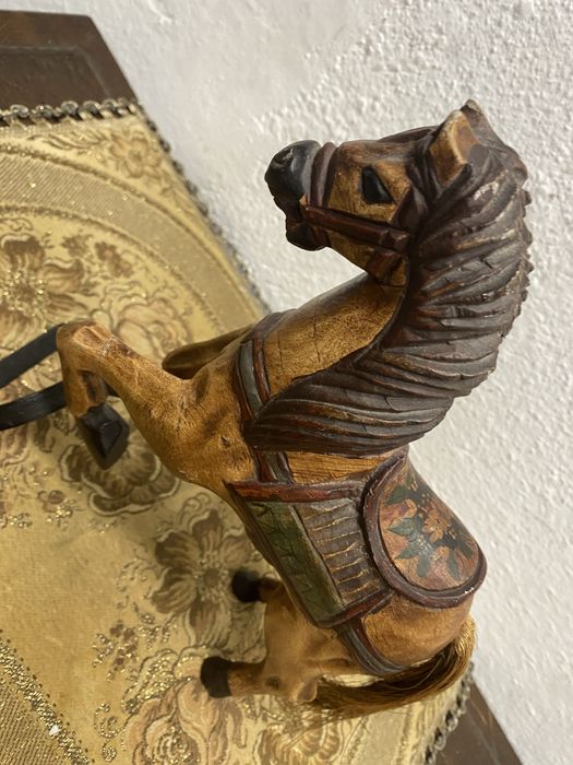 Дървена фигура кон орех Германия 1950 1960 ръчна резба