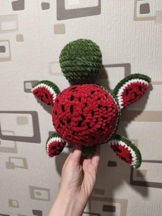 Jucărie pluș Țestoasă Pepene – handmade, super catifelată