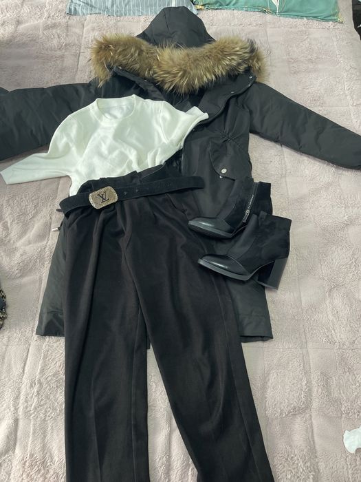 Весь образ 400тыс куртка пуховик мех натуралка  размер М