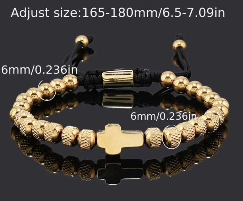 Гривна с кръстче от медицинска стомана