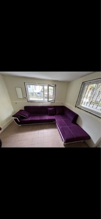 Диван с текстилно и кожено покритое