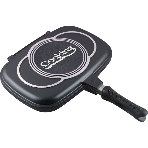 Tigaie dubla grill Heinner, 32x24x7.5 cm ceramica marmorata, inchidere