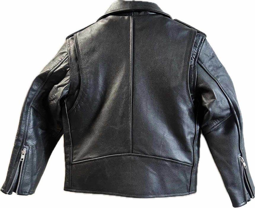 НОВО! Детско рокер чопър яке рок естествен телешки бокс  Топ качество